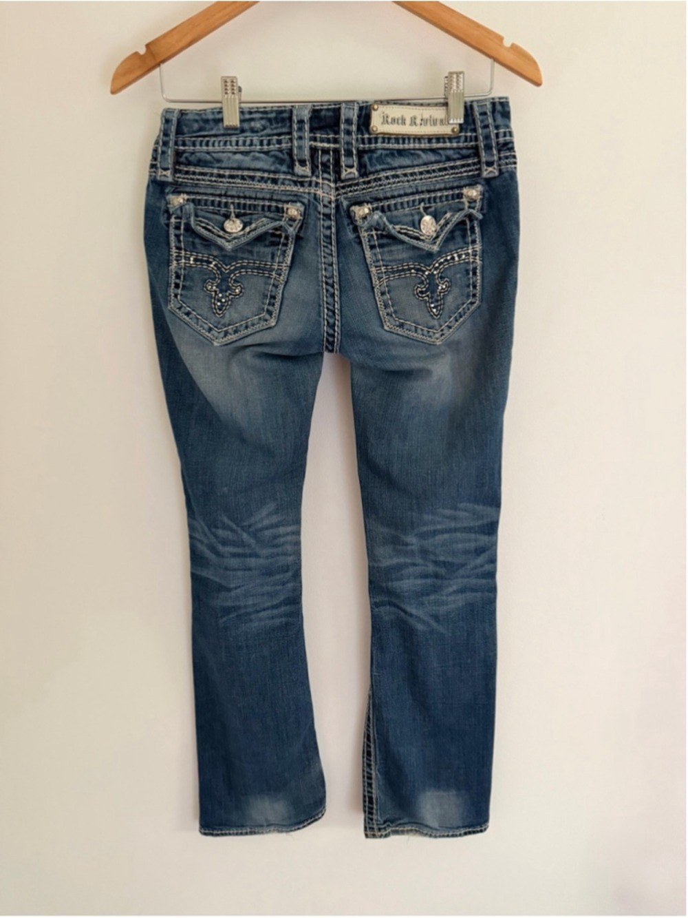 Rock Revival Size 27 Low Rise Shelly Bootcut Jeans Rhinestone Y2K Western